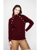 Pull col montant bordeaux