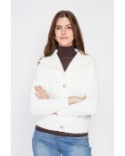 Gilet double col naturel