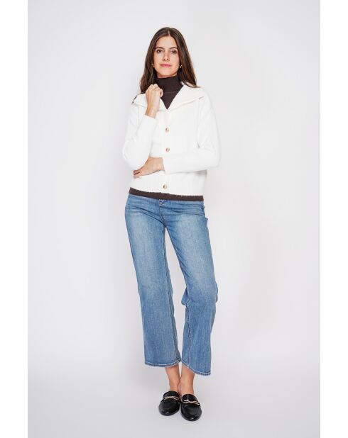 Gilet double col naturel