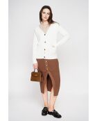 Gilet col v boutonné naturel