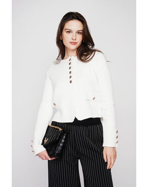 Veste courte boutonnée naturelle