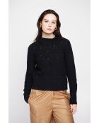 Pull col roulé croisé noir