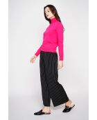 Pull col roulé classique fushia