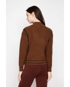 Pull col roulé montant marron