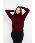 Pull col boule bordeaux
