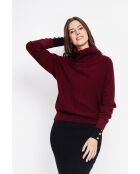 Pull col boule bordeaux