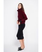 Pull col boule bordeaux
