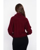 Pull col boule bordeaux