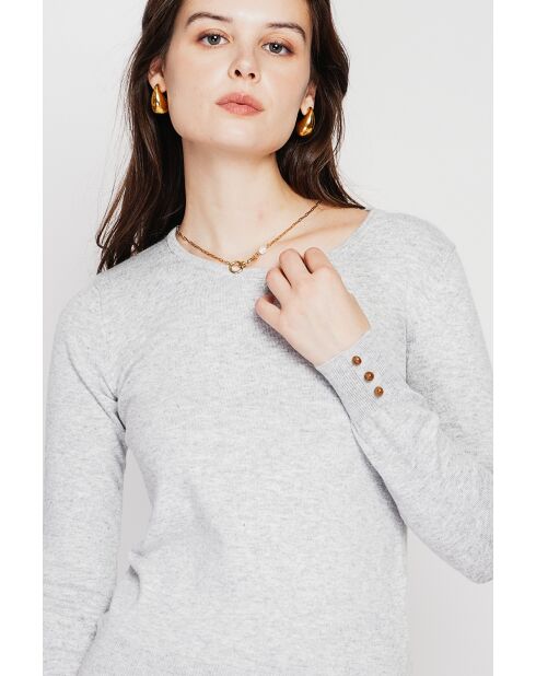 Pull col rond classique givre