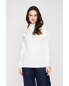 Pull col montant naturel