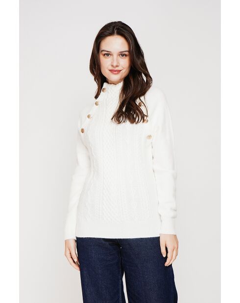 Pull col montant naturel