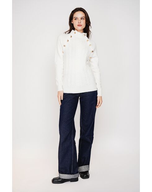 Pull col montant naturel