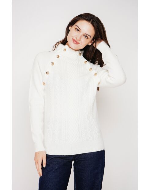 Pull col montant naturel