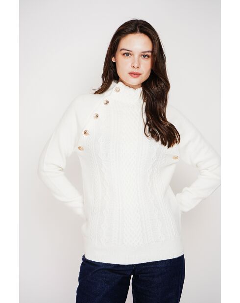 Pull col montant naturel