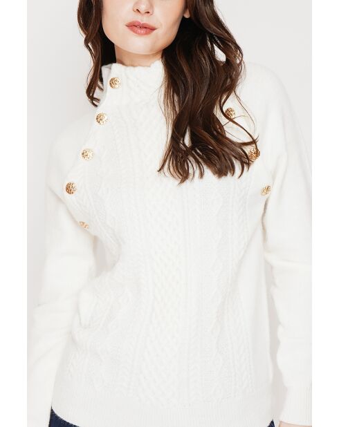 Pull col montant naturel