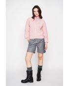 Gilet col v rose poudré