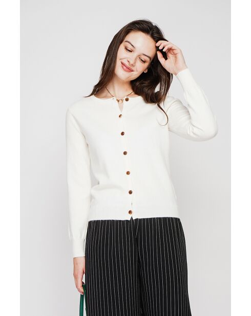 Gilet col ras du cou naturel