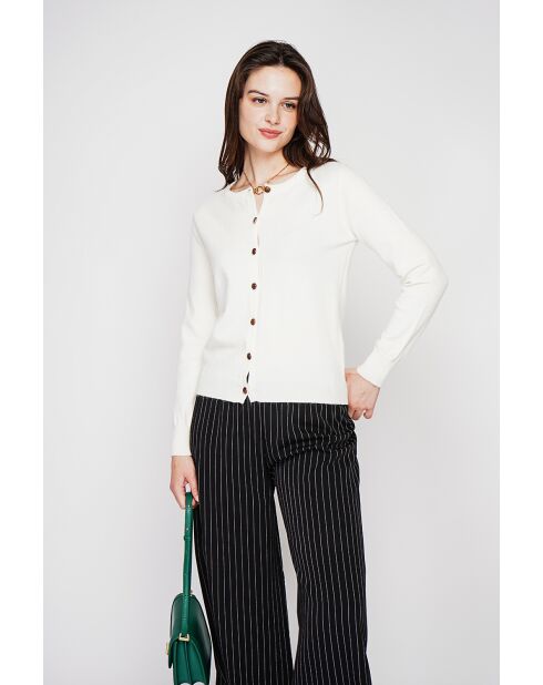 Gilet col ras du cou naturel