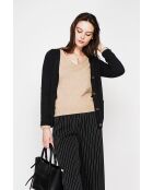 Gilet col v boutonné noir