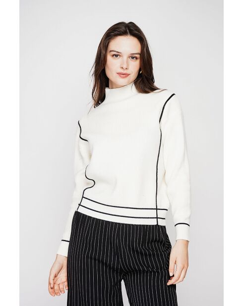 Pull col roulé montant naturel