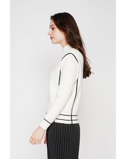 Pull col roulé montant naturel
