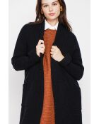 Gilet long à col châle noir