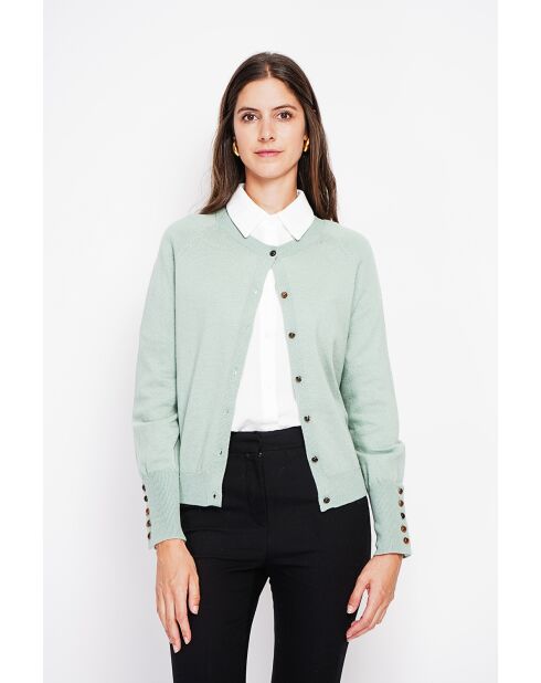 Gilet col ras du cou jade