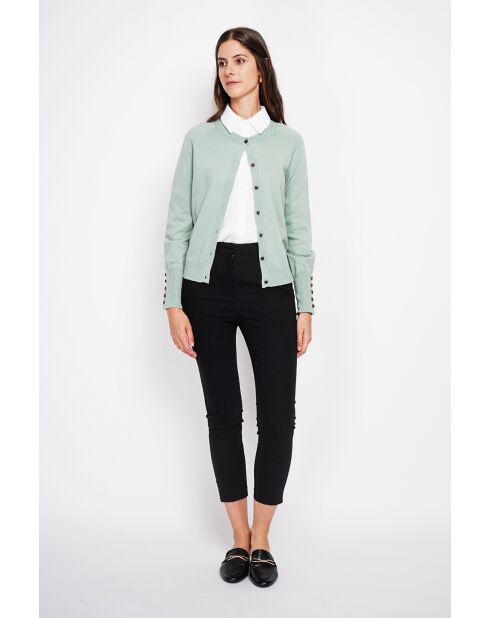 Gilet col ras du cou jade