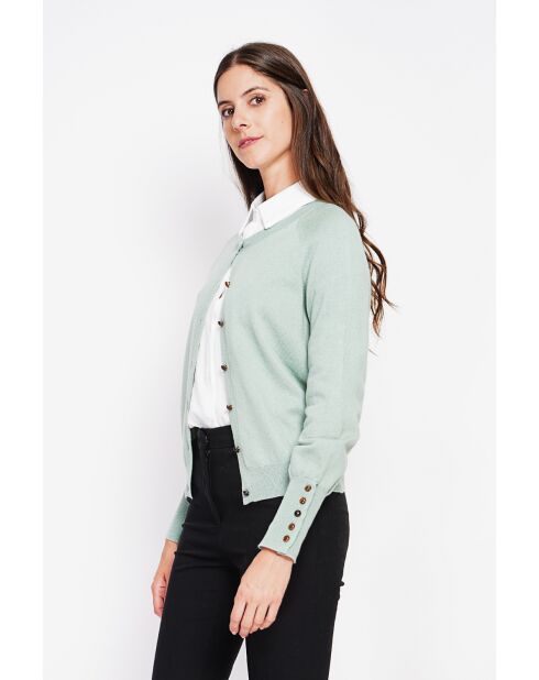 Gilet col ras du cou jade