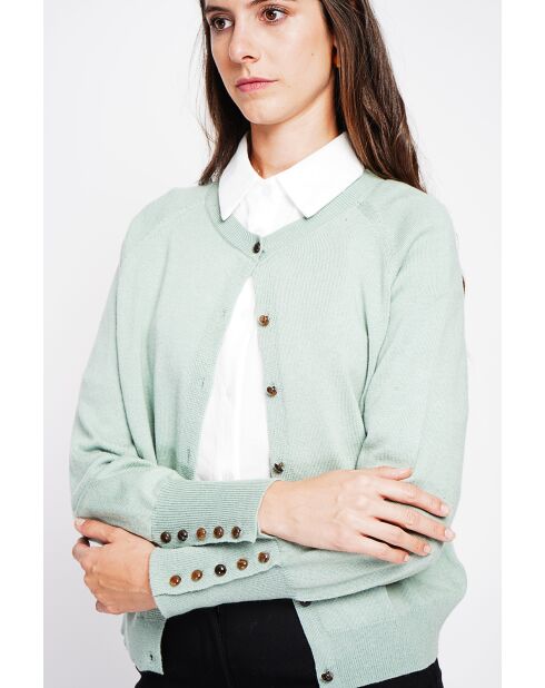 Gilet col ras du cou jade