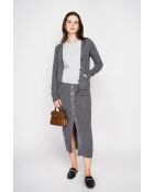 Gilet col v boutonné loup