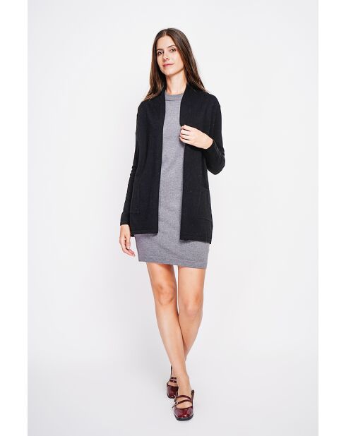 Gilet col châle noire