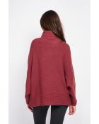 Pull poncho col roulé bordeaux