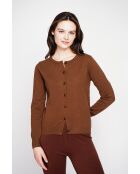 Gilet col ras du cou marron