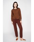 Gilet col ras du cou marron