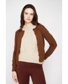 Gilet col ras du cou marron