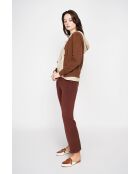 Gilet col ras du cou marron