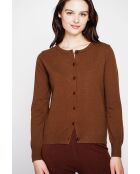 Gilet col ras du cou marron