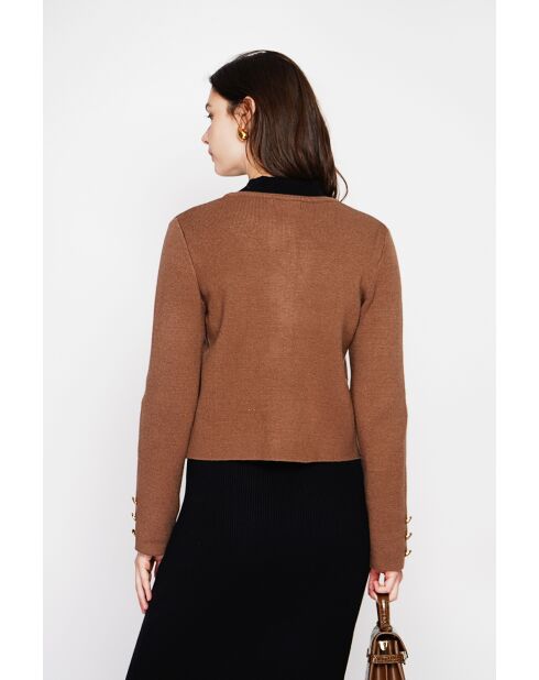 Veste courte boutonnée marron