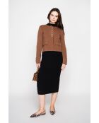 Veste courte boutonnée marron