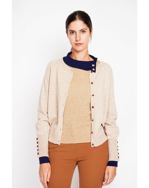 Gilet col ras du cou nougat