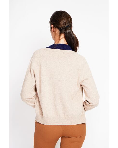 Gilet col ras du cou nougat