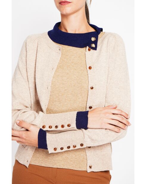 Gilet col ras du cou nougat