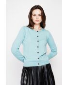 Gilet col ras du cou turquoise