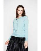 Gilet col ras du cou turquoise