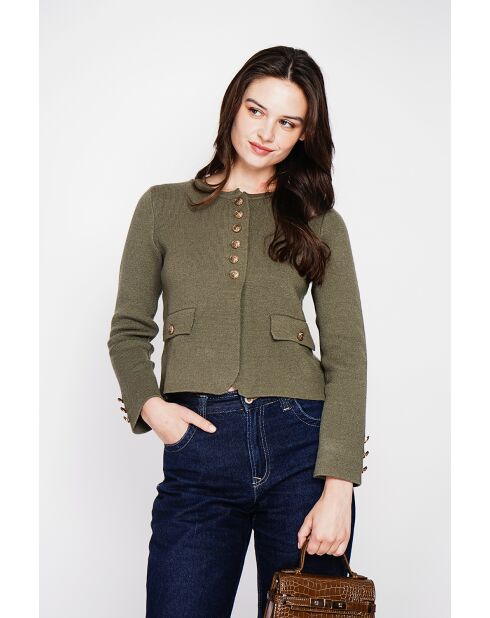 Veste courte boutonnée kaki