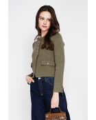 Veste courte boutonnée kaki