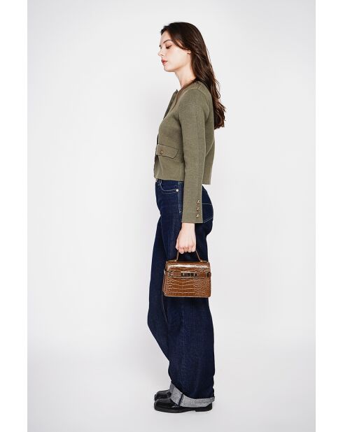 Veste courte boutonnée kaki