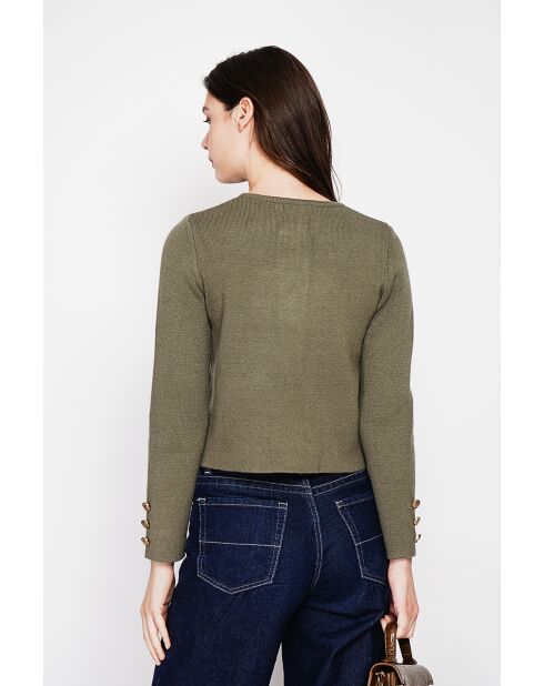 Veste courte boutonnée kaki