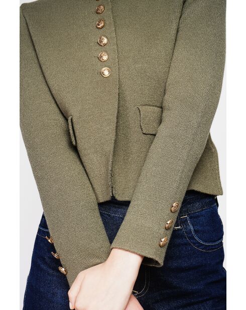 Veste courte boutonnée kaki